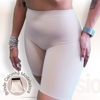 Short Modelador Skin Compression sem costura + Brinde Calcinha Modeladora